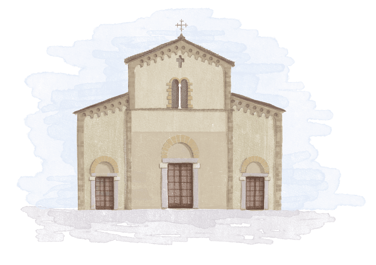 Watercolour of the Church of San Sisto in Pisa